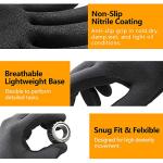 NEOTRIL Safety Work Gloves MicroFoam Nitrile Coated-3 Pairs, Seamless Knit Nylon Bulk Pack Working Gloves with Grip for Men Women Light Duty Work,Automotive,Warehouse (Gray,S)