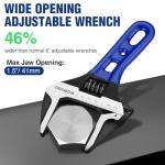 WORKPRO 6-Inch Stubby Adjustable Wrench, 1.5-Inch Extra Wide Jaw Opening Wrench, Metric/SAE Scales, Cr-V Steel, Ideal for Work in Confined Spaces