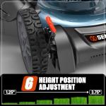 SENIX 144 cc Gas Lawn Mower, 21 inch 2-in-1 Push with Mulching and Side Discharge, 4-Cycle Engine, 6 Position Cutting Height Adjustment for Yard and Garden