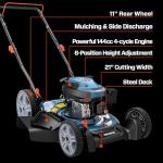 SENIX 144 cc Gas Lawn Mower, 21 inch 2-in-1 Push with Mulching and Side Discharge, 4-Cycle Engine, 6 Position Cutting Height Adjustment for Yard and Garden