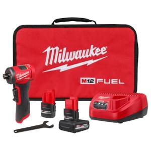 Milwaukee Electric - M12 Fuel 1/4 INCH Right Angle DIE Grinder 2 Batter