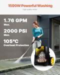VEVOR Electric Pressure Washer, 2000 PSI 1.76 GPM, Portable Cleaner with 30ft Hose Reel, Foam Cannon & 5 Nozzles for Cars, Patios, Fences - ETL Listed