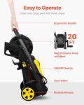 VEVOR Electric Pressure Washer, 2000 PSI 1.76 GPM, Portable Cleaner with 30ft Hose Reel, Foam Cannon & 5 Nozzles for Cars, Patios, Fences - ETL Listed