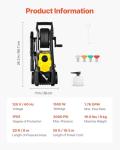 VEVOR Electric Pressure Washer, 2000 PSI 1.76 GPM, Portable Cleaner with 30ft Hose Reel, Foam Cannon & 5 Nozzles for Cars, Patios, Fences - ETL Listed