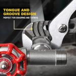 TOPLINE 4-piece Groove Joint Pliers Set with Bi-Material Handles, Tongue and Groove Pliers Set Included 12-in, 10-in, 8-in and 6-in, Perfect for Plumbing Repair and Basic Home Maintenance