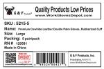 G & F Products G & F 5215L-5 Premium Suede Double Palm & Index Finger Work Gloves with 2 & 1/2 Rubberized Safety Cuff, 5 Pair Pack, Large, Grey
