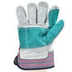 G & F Products G & F 5215L-5 Premium Suede Double Palm & Index Finger Work Gloves with 2 & 1/2 Rubberized Safety Cuff, 5 Pair Pack, Large, Grey