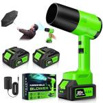 Leaf Blower Cordless, Handheld Leaf Blower with 2 X 4.0Ah Battery and Charger, 6 Speed Modes, Lightweight Blowers for Lawn Care, Patio, Yard, Dust,Blowing Leaves,Snow