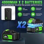 Leaf Blower Cordless, Handheld Leaf Blower with 2 X 4.0Ah Battery and Charger, 6 Speed Modes, Lightweight Blowers for Lawn Care, Patio, Yard, Dust,Blowing Leaves,Snow