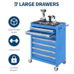 7-Drawer Tool Chest, Rolling Tool Cart, Large Capacity Tool Storage Cabinet with Keyed Locking and Drawer Liners, Link Buckle, and Can Be Combined to Large Cabinet Set, for Garage, Workshop, Warehouse