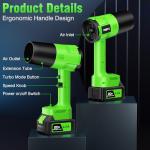 Leaf Blower Cordless, Handheld Leaf Blower with 2 X 4.0Ah Battery and Charger, 6 Speed Modes, Lightweight Blowers for Lawn Care, Patio, Yard, Dust,Blowing Leaves,Snow