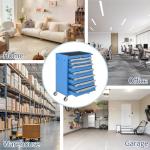 7-Drawer Tool Chest, Rolling Tool Cart, Large Capacity Tool Storage Cabinet with Keyed Locking and Drawer Liners, Link Buckle, and Can Be Combined to Large Cabinet Set, for Garage, Workshop, Warehouse