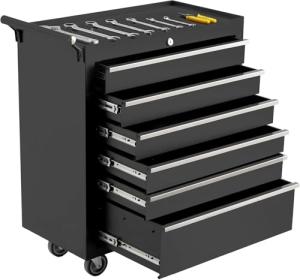 Rolling Tool Chest, 6 Drawers Tool Storage Cabinet with Wheels, Portable Tool Cabinet Organizer with Locking System & Drawer Liners,Universal Lockable Wheels, Tool Storage Cart for Garage, Workshop