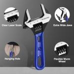 WORKPRO 4-Inch Stubby Adjustable Wrench, 0.94-Inch Extra Wide Jaw Opening Wrench, Metric/SAE Scales, Cr-V Steel, Ideal for Work in Confined Spaces