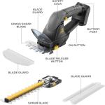 Hedge Trimmer Cordless for DEWALT 20V MAX Battery, 1500RPM Grass Trimmer Electric Hedge Trimmer, 2 in 1 Design for Yard, Garden, Lawn Care(Battery Not Included) (Black)