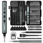 STREBITO Mini Electric Screwdriver, 67 in 1 Electric Screwdriver Kit - 50 S2 Preicison Bits, 5 Torque Settings, Organized Storage, Mini Power Screwdriver Rechargeable Tool Kit for PC Electronics