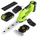 STEELITE Hedge Trimmer Cordless, 21V Handheld Shrub & Bush Trimmer Electric with 2.0Ah Battery, Fast Charger, Mini Grass Trimmer for Effortless Trimming