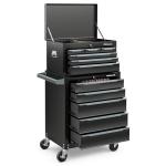 Goplus Rolling Steel Tool Chest, 11-Drawer Heavy-Duty Tool Storage Cabinet with Hanging Holes, Central Keyed Locking System, Ball-Bearing Slides & Lockable Wheels, Tool Box Organizer for Garage