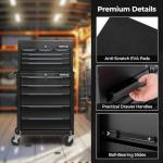 Goplus Rolling Steel Tool Chest, 11-Drawer Heavy-Duty Tool Storage Cabinet with Hanging Holes, Central Keyed Locking System, Ball-Bearing Slides & Lockable Wheels, Tool Box Organizer for Garage