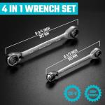 DURATECH 4-in-1 Reversible Ratcheting Box Wrench Set, Double Box End, SAE, 2-Piece, 5/16, 3/8, 7/16, 1/2 & 9/16, 5/8, 11/16, 3/4-Inch, CR-V Steel, Mirror Polished, with Rolling Pouch