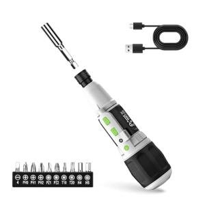 VCAN ACTIVE Electric Screwdriver Cordless Power Screwdrivers Set Tool Kit 10 Bits 3N.m Torque Settings LED Work Light Rechargeable for Furniture Bike Repair Tool