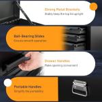 Goplus Rolling Steel Tool Chest, 11-Drawer Heavy-Duty Tool Storage Cabinet with Hanging Holes, Central Keyed Locking System, Ball-Bearing Slides & Lockable Wheels, Tool Box Organizer for Garage