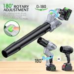 Comchoi Electric Leaf Blower Cordless, 680 CFM 5 Speed Mode, 2 Batteries & Charger, Handheld Cordless Leaf Blowers for Lawn Care