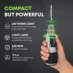 VCAN ACTIVE Electric Screwdriver Cordless Power Screwdrivers Set Tool Kit 10 Bits 3N.m Torque Settings LED Work Light Rechargeable for Furniture Bike Repair Tool