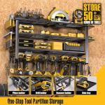 Power Tool Organizer with Power Strip and Shelves