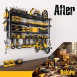 Power Tool Organizer with Power Strip and Shelves