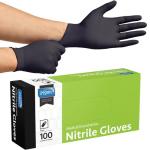Inspire Black Nitrile Disposable Gloves | 4.5 Nitrile Disposable Safety Medical Cooking Cleaning Black Gloves