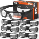 OXG 6 Pack Safety Glasses Protective Eyewear, ANSI Z87.1 Work Glasses Scratch Impact Resistant for Industrial Shooting