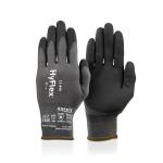 HYFLEX 11-840 Ergonomic Abrasion-Resistant Nylon Spandex Nitrile Coated Industrial Gloves for Automotive, Fabrication - Med (8) Grey (1 Pair)