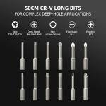 TOOLSBAT 3.7V Electric Screwdriver Set - 12 in 1 Cordless Screwdriver with Metal Bits, 3 Torque Settings Power Screwdriver, Max 2.5 N.m 1500mAh, LED Light, USB-C Cable for Electrical Repairs