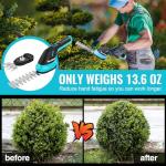 DURATECH Cordless Hedge Trimmer, 3.6V 3-in-1 Handheld Electric Grass Trimmer & Hedge Shears with 50" Wheeled Extension Pole, USB Type-C Cable and Built-in Li-ion Battery, for Garden, Yard and Lawn