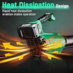 KIMO Leaf Blower Cordless with Battery and Charger, 800CFM/300MPH, Precision Adjustment Handle, 3Speeds w/ Visual Panel, Lightweight, 2 Extended Tube, 2* 2.0 Battery Powered Leaf Blowers for Lawn Care