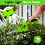 Cordless Hedge Trimmer 2000mAh, 7.2V Handheld Hedge Clippers Electric Shrubbery Trimmer, 2 in-1 Grass Clippers Trimmer Grass Cutter, Rechargeable Battery and Charger for Garden, Lawn