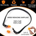 8 Pairs Ear Plugs Banded for Shooting Range Noise Cancelling Reusable Washable Ear Protection with Silicone Tips for Construction Lawn Mowing Welding Worker Shooter Hearing Protection