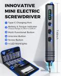 Mini Electric Screwdriver Set 140-IN-1: UnaMela Small Electric Screwdriver Cordless - 120 Precision Bits, 5 Torque Settings, LED Light, Magnetic Power Screwdriver Repair Tool Kit for PC RC Electronics