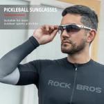 ROCKBROS Pickleball Glasses for Men/Women Safety Certified Polarized UV400 Protection Sports Glasses with Detachable Temples & Strap