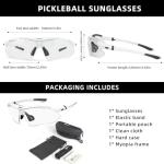 ROCKBROS Pickleball Glasses for Men/Women Safety Certified Polarized UV400 Protection Sports Glasses with Detachable Temples & Strap