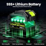 YUQUESEN Cordless Leaf Blower, 980,000 RPM Handheld Leaf Blower with 2 X 4.0Ah Batteries & Charger, Lightweight Leaf Blowers for Patio Cleaning, Lawn Care, Leaves, Dust - Light Green