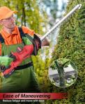 Cordless Hedge Trimmer 21V, Electric Hedge Trimmer with 4000mAh Battery, 14" Dual-Action Blades, 180° Adjustable Branch Cutter, Blade Cover for Hedges, Branches, Shrubs, Twigs
