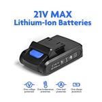 Jar-Owl 21V Cordless Drill, 350 in-lb Torque, 0-1350RMP Variable Speed, 10MM 3/8'' Keyless Chuck, 18+1 Clutch, 1.5Ah Li-Ion Battery & Charger for Home Tool Kit - Black & Blue