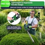PRO-FOR Cordless Hedge Trimmer with Battery and Charger, 20V Bush Trimmer, 22" Dual-Action Blade, 3000SPM Electric Shrub Trimmer, 0.55" Cutting, Lightweight Battery Powered for Garden & Yard