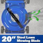 BILT HARD 20'' Push Gas Lawn Mower, 144cc 4-Cycle OHV Engine Walk Behind Lawnmower, Side Discharge with 8-Position Adjustable Cutting Heights for Lawn, Yard and Garden