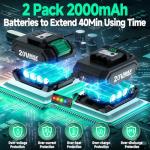 K I M O. Cordless Leaf Blower Vacuum Combo 4 in 1, 3 Nozzles &3 Modes for Inflation & Deflation, Extended Tube & Variable Speed, 20000RPM 150MPH, 2x2000mAh Battery Powered Leaf Blowers for Lawn Care