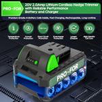 PRO-FOR Cordless Hedge Trimmer with Battery and Charger, 20V Bush Trimmer, 22" Dual-Action Blade, 3000SPM Electric Shrub Trimmer, 0.55" Cutting, Lightweight Battery Powered for Garden & Yard