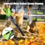 Leaf Blower Cordless with 2x2.0AH Batteries and Charger 21V Electric Leaf Blower Lightweight Battery Powered Small Leaf Blowers for Lawn Care Patio Garden Yard(only for Small Jobs)