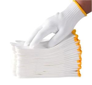 PLWJK Unisex white cotton polyester knitted safety gloves,suitable for gardening,warehouse,cooking work (12)